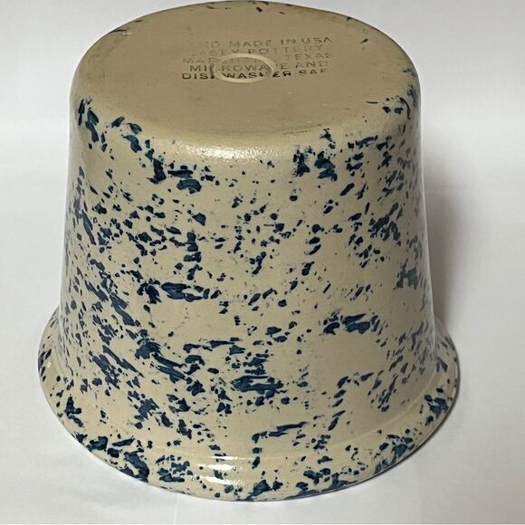 Casey Pottery Marshall, TX Blue Spongeware Crock 4.5" H - Picture 4 of 8